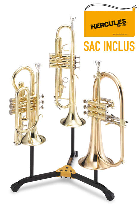 STAND TRIPLE DE TROMPETTE CORNET & BUGLE HERCULES DS513