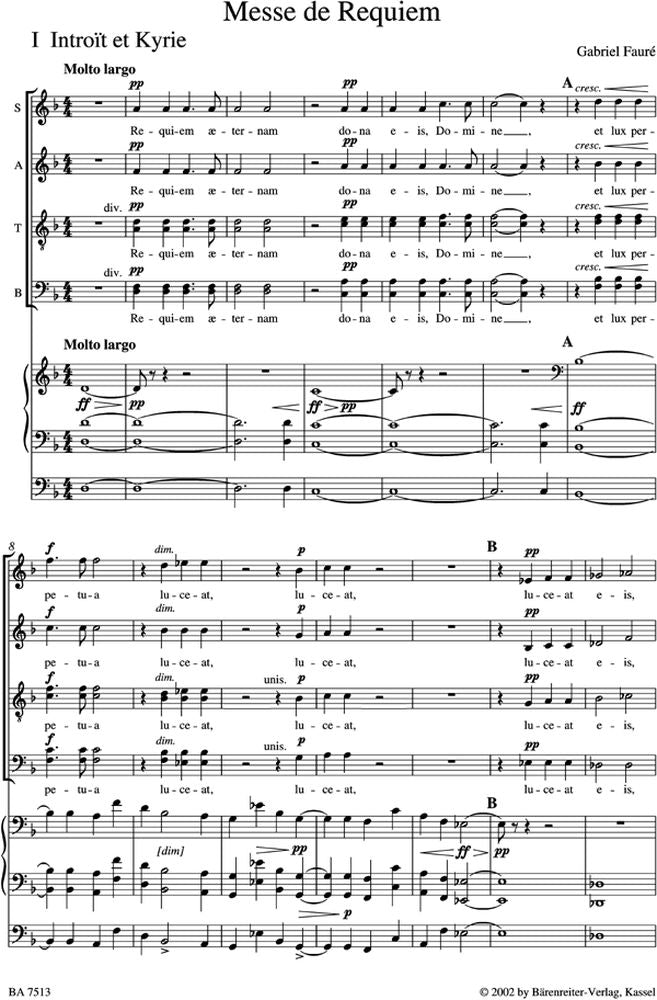 FAURE GABRIEL - REQUIEM OP.48 - SOLI CHOR ORGEL