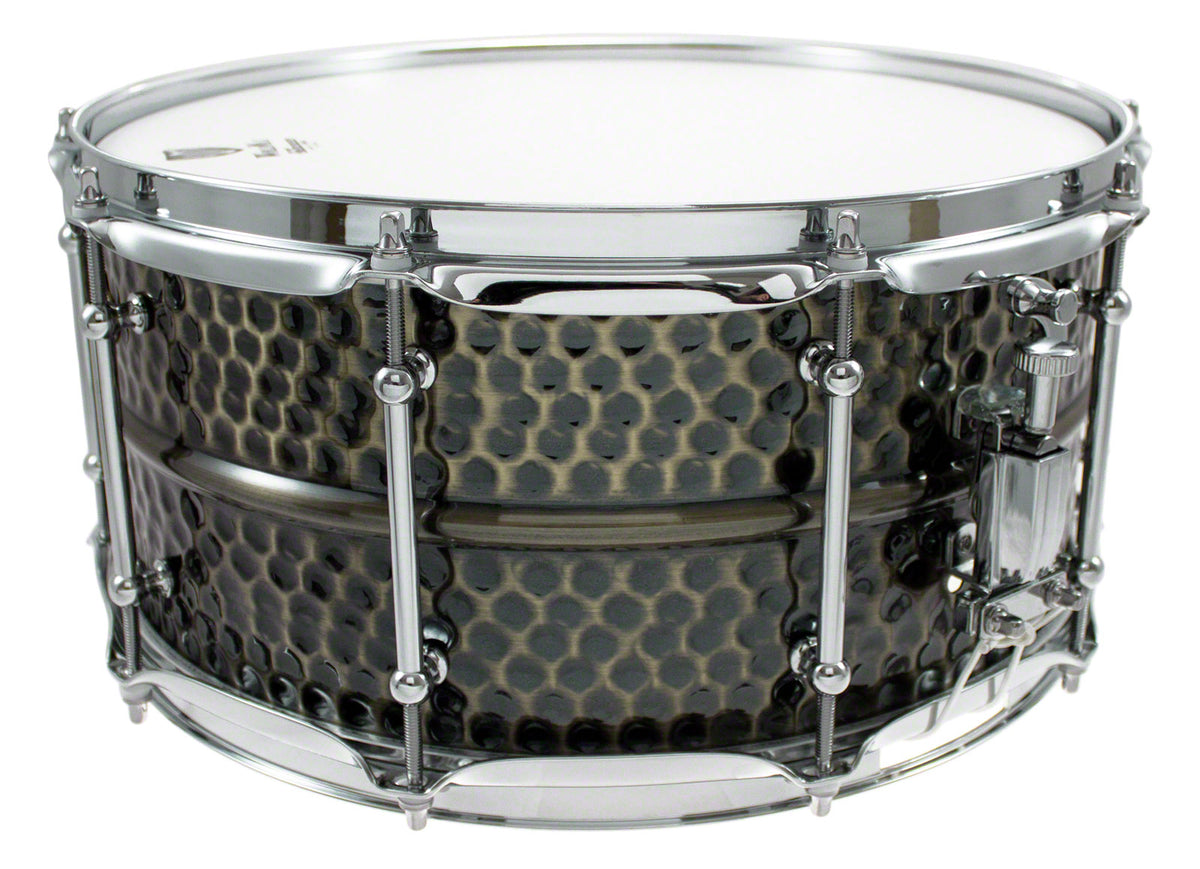 BKH-6514SH - BLACK DAWG 14" X 6.5" SNARE DRUM - HAMMERED BRASS SHELL
