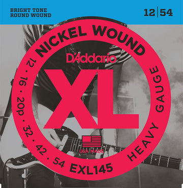 EXL145 NICKEL WOUND ELECTRIC GUITAR STRINGS HEAVY 12-54 WITH PLAIN STEEL 3RD