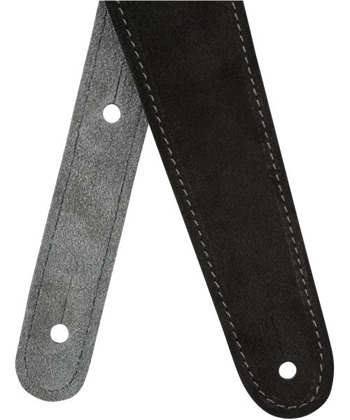 2" Wildledergurt Schwarz/Grau wendbar