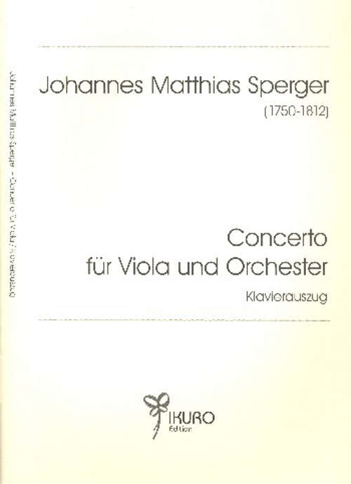 Sperger J.M. - Concerto Fur Viola Und Orchester - Alto & Piano