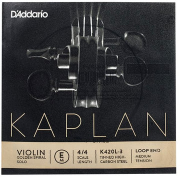 4/4 KAPLAN GOLDEN SPIRAL SOLO LOOP END VIOLIN SINGLE E STRING SCALE MEDIUM TENSION
