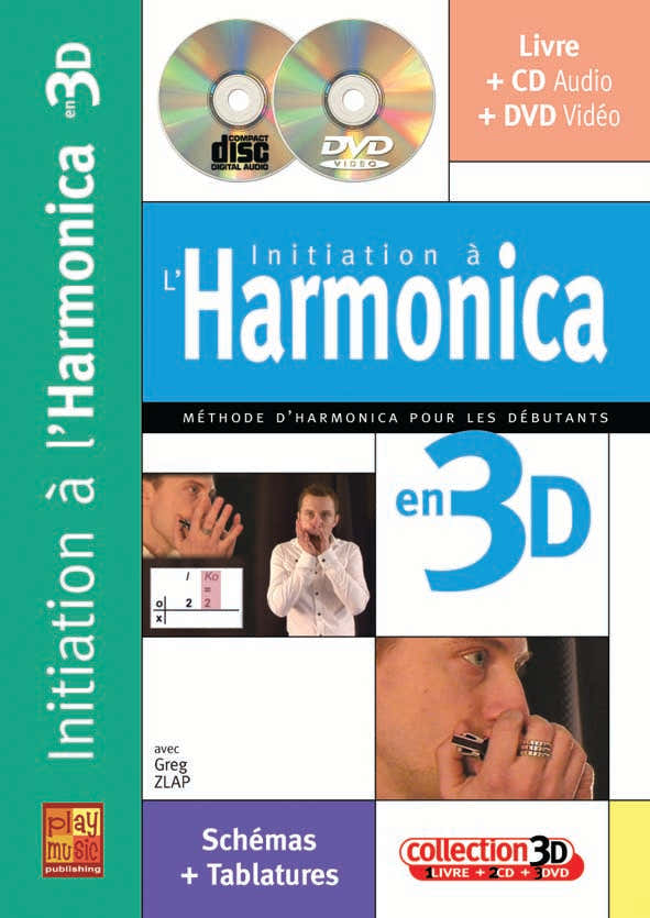 ZLAP GREG - INITIATION A L'HARMONICA EN 3D CD + DVD