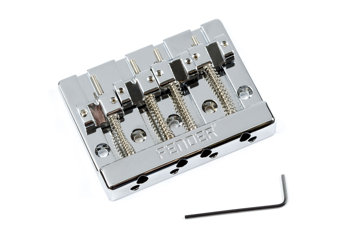 Fender Himass 4-saitige Bass-Brückenmontage mit Messingsaitenreitern Chrom