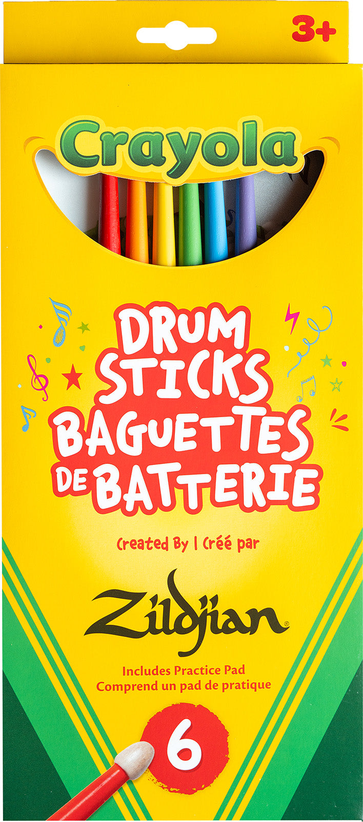 ZKIDS Pack Crayola 6 Drumstick + Pad