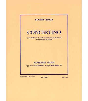 BOZZA E. - CONCERTINO POUR TUBA EN UT OU SAXHORN BASSE EN SI BEMOL