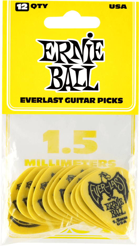 Plektren Everlast Beutel mit 12 Gelb 1,5mm