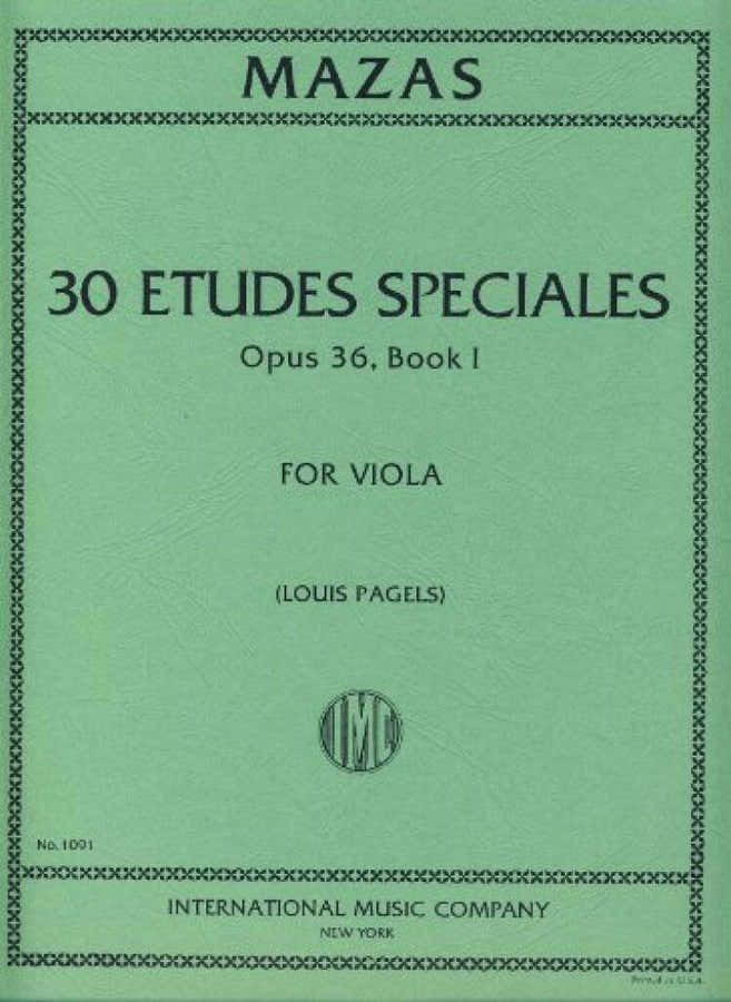 MAZAS J. F. - 30 ETUDES SPECIALES BOOK 1 OP.36 - ALTO