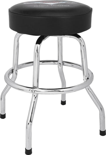 Chevron Logo Barstool Black-Chrome 24"