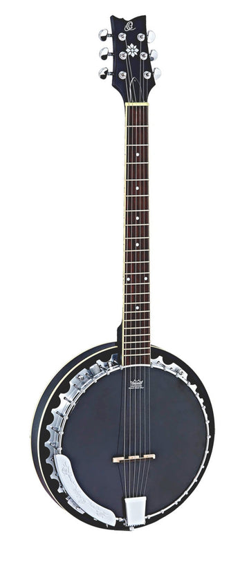 Banjo 6-saitig Elektro Schwarz