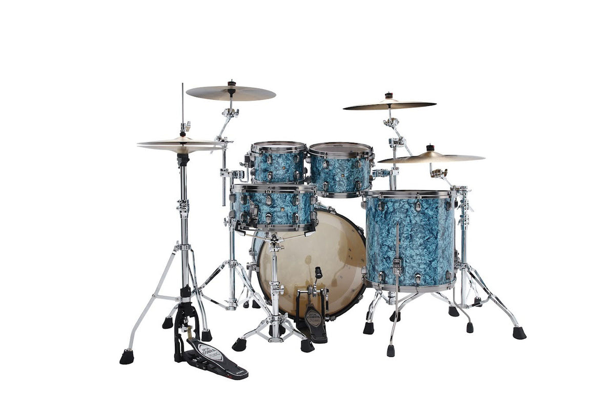 STARCLASSIC MAPLE STAGE 22 DRUM KIT SMOKED BLACK NICKEL SHELL HARDWARE TURQUOISE PEARL