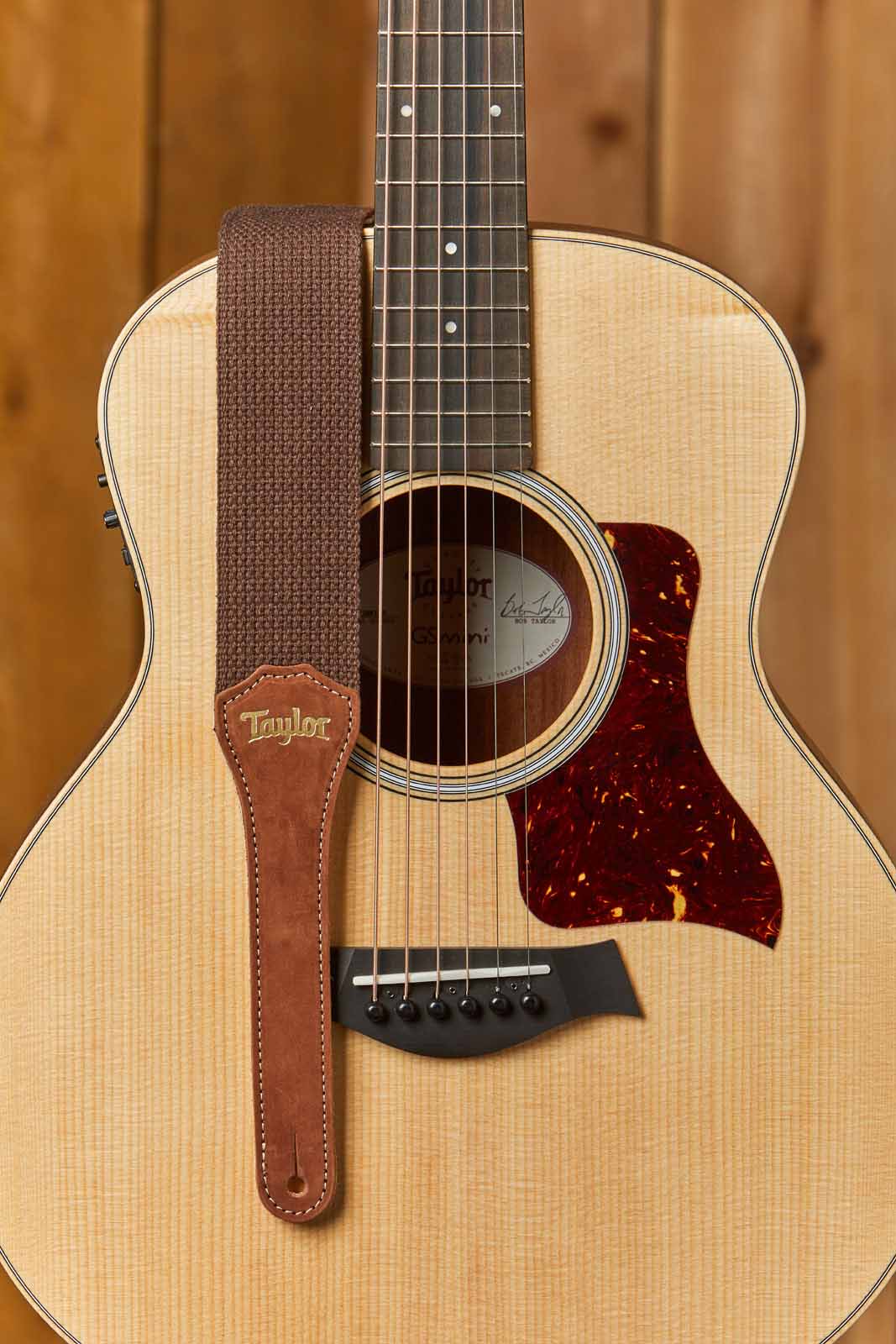4001-20 GS Mini Gitarrengurt schokoladenbraune Baumwolle 2" bernsteinfarbene Schnalle