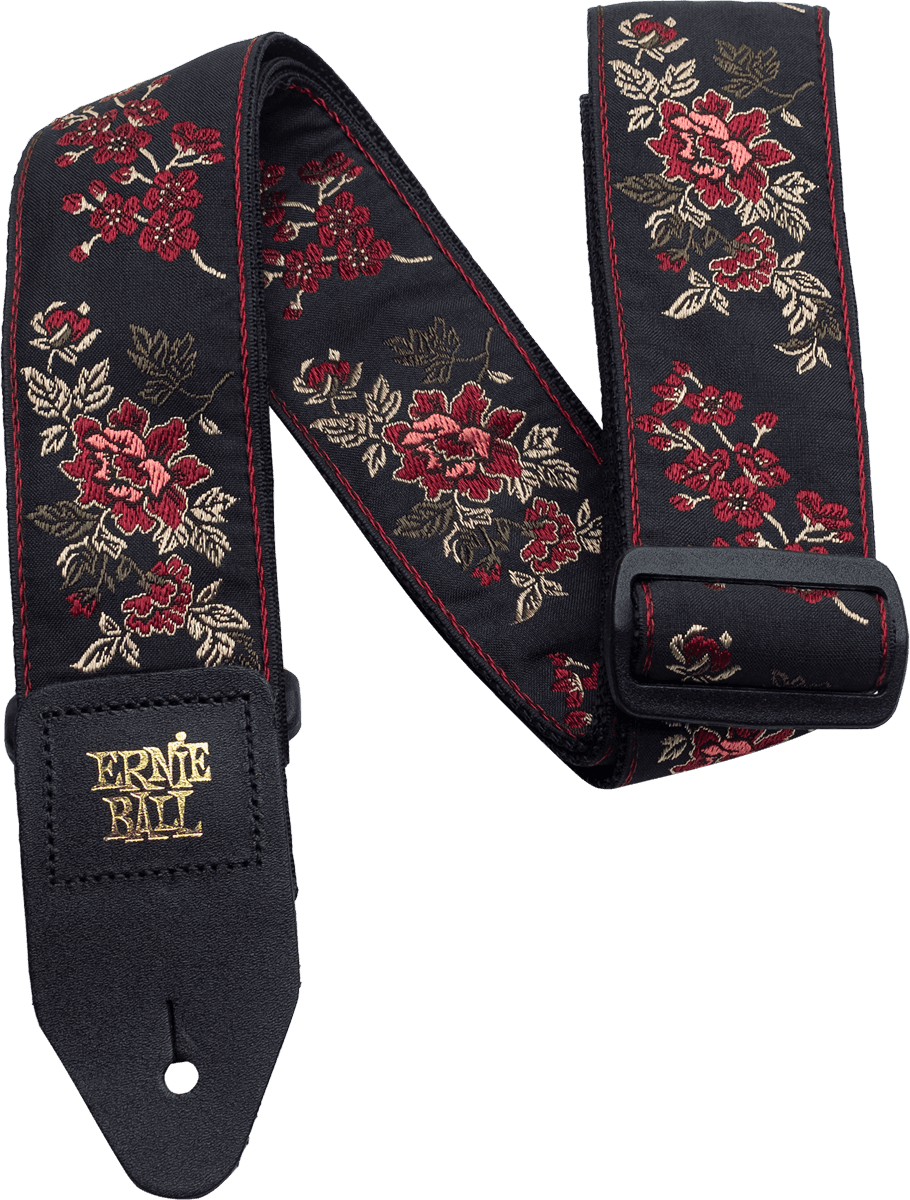 Ernie Ball RED ROSE JACQUARD GUITAR STRAP