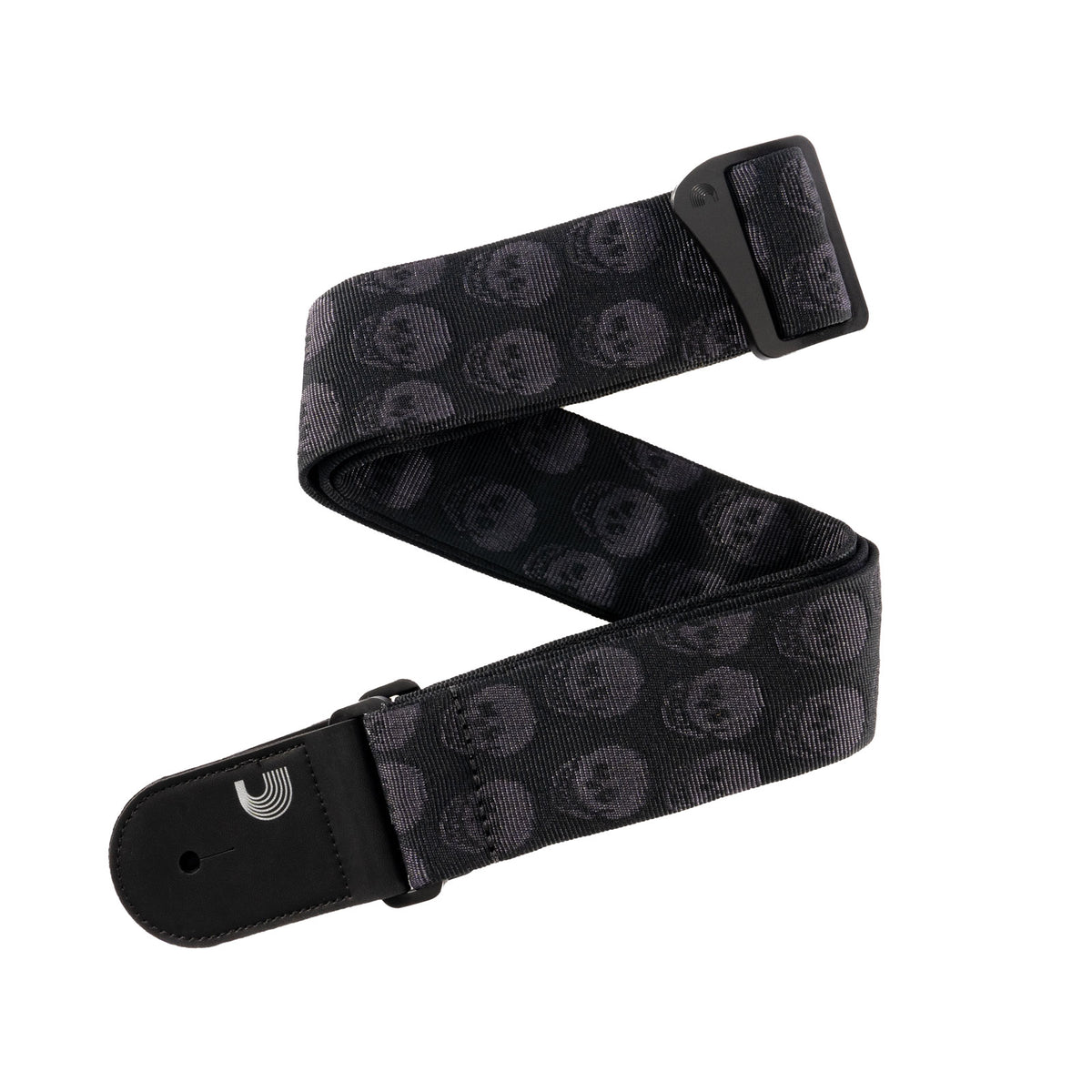 Geflochtener Gitarrengurt Skulls Black Tubular