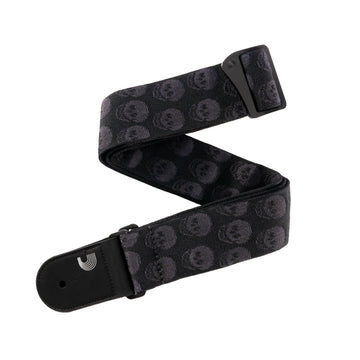 Geflochtener Gitarrengurt Skulls Black Tubular