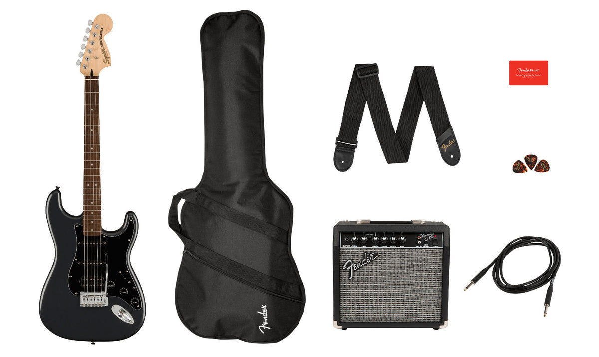 Stratocaster Hss Affinity Pack Lrl Charcoal Frost Metallic