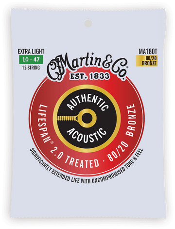 MA180T AUTHENTIC TREATED EXTRA LIGHT BRONZE EX. LIGHT 10-14-23-30-39-47 12 STRINGS