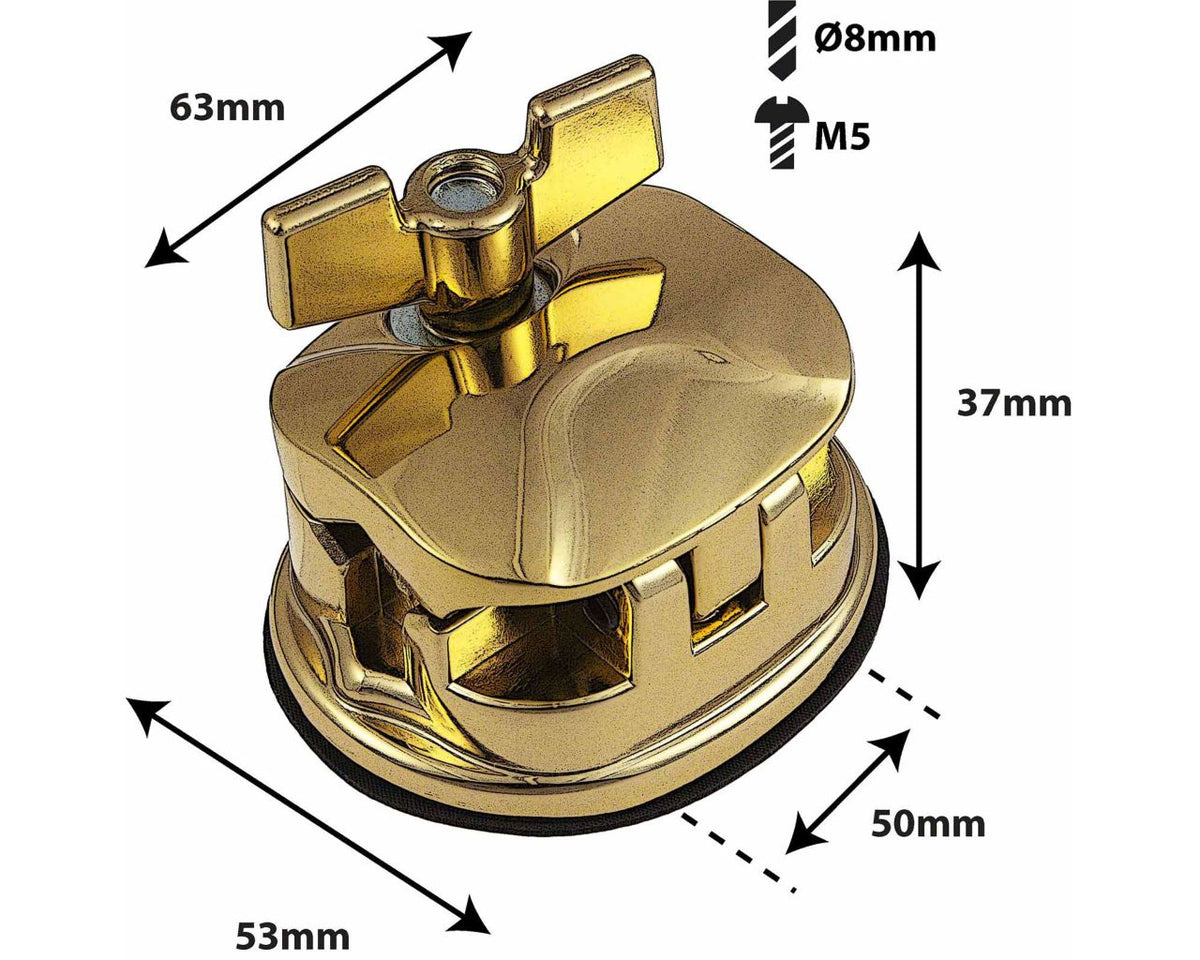 Quadratische Deluxe Tom-Halterung 50mm - Messing (X1)