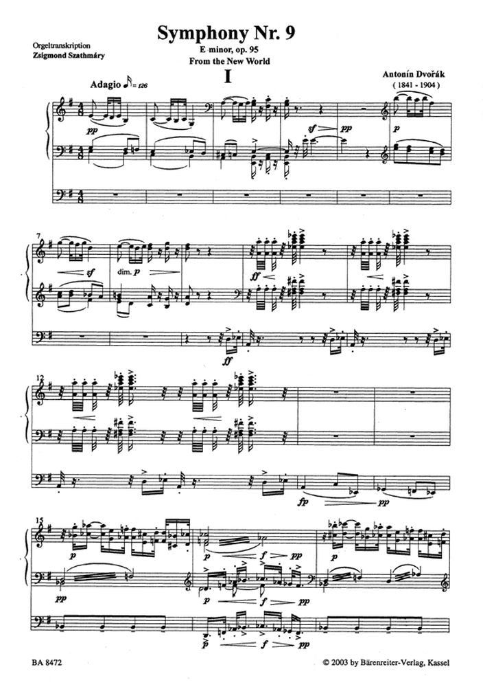 Dvorak Antonin - Symphonie N°9 Op. 95 'du Nouveau Monde' - Orgue