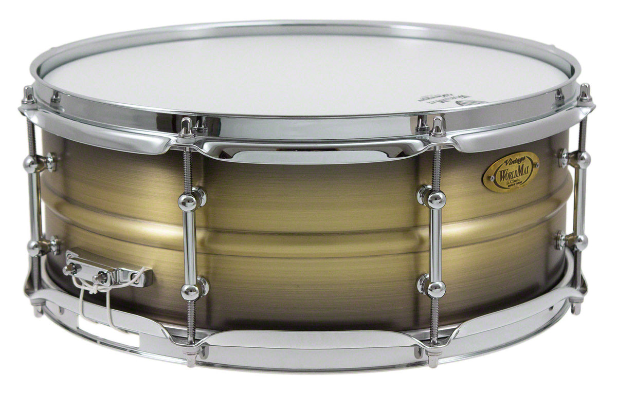 BKA-5514SH - BLACK DAWG 14" X 5.5" SNARE DRUM - ANTIQUE BRUSH BRASS SHELL