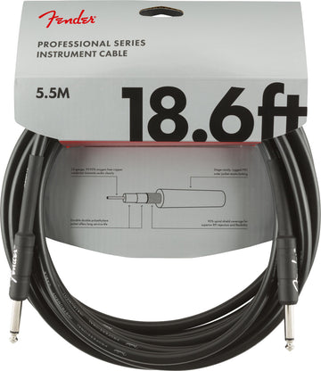PROFESSIONAL INSTRUMENT CABLE STRAIGHT/STRAIGHT 18.6' BLACK