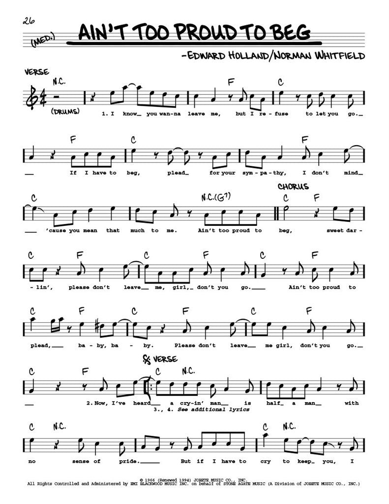 THE REAL R&B BOOK - C INSTRUMENTS