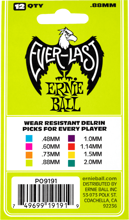 Plektren Everlast Beutel mit 12 Grün 0,88mm