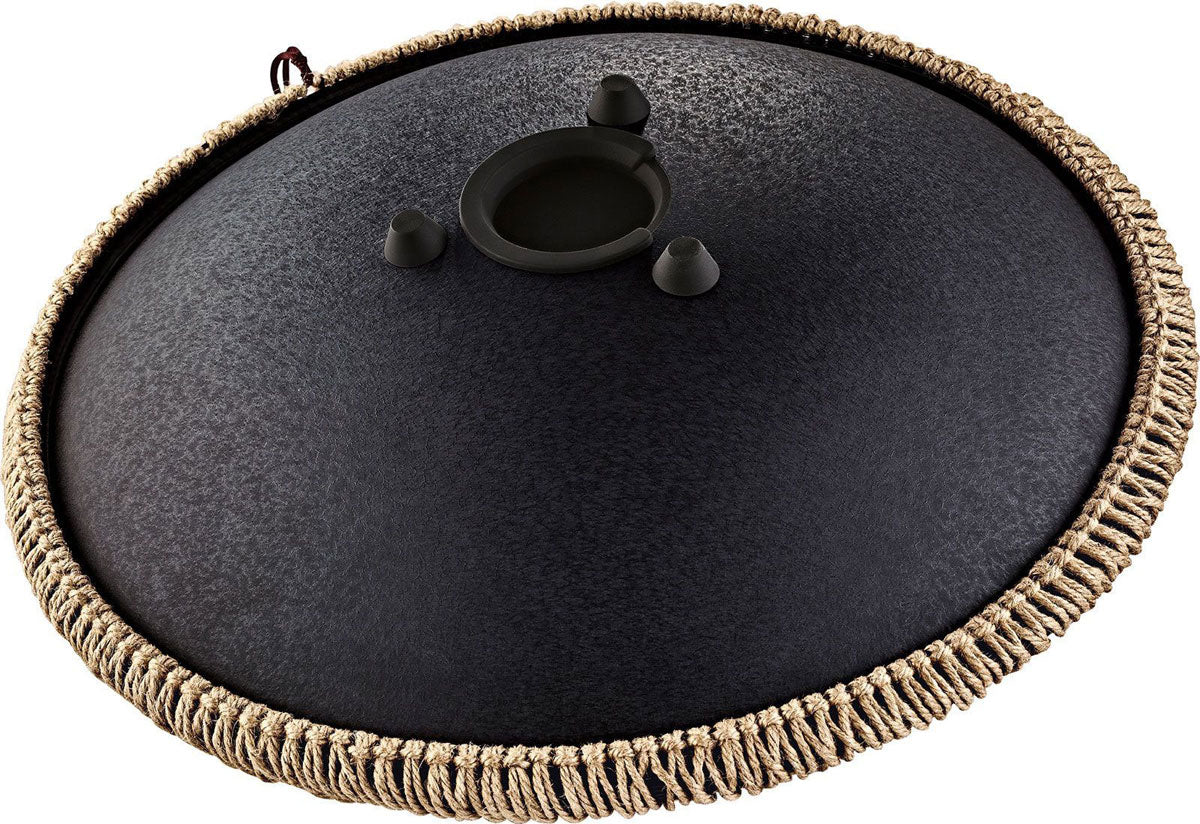 SONIC ENERGY OCTAVE STEEL TONGUE DRUM SCHWARZ GRAVIERTES BLUMENDESIGN D KURD