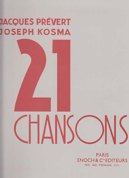 Prevert/kosma - 21 Chansons