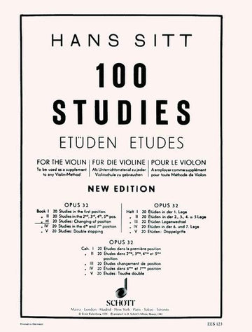 SITT HANS - 100 ETUDES OP.32 VOL.3 - VIOLIN