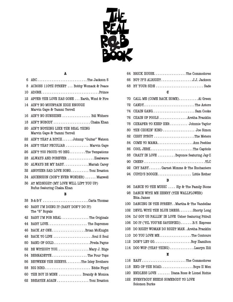 THE REAL R&B BOOK - C INSTRUMENTS