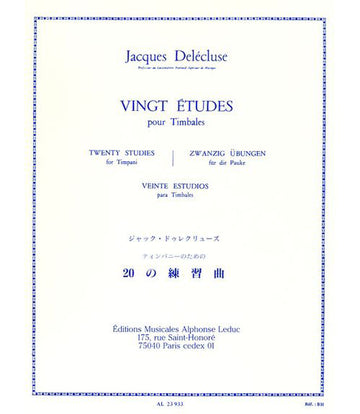Delecluse Jacques - 20 Etüden - Pauken