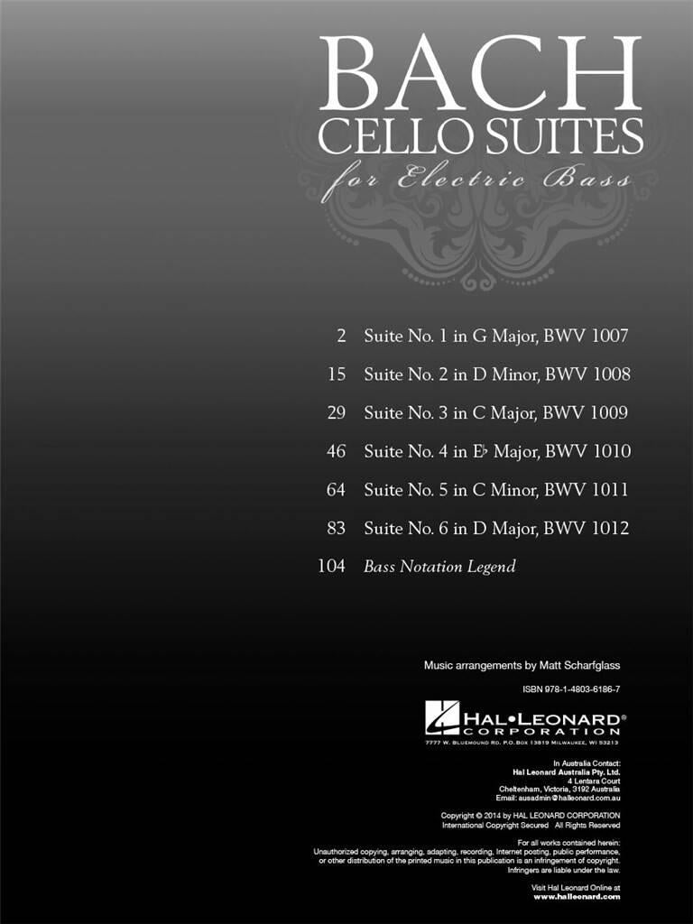 Bach J.S. - Cello Suites for Electric Bass
