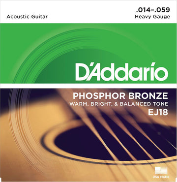 EJ18 PHOSPHOR BRONZE ACOUSTIC GUITAR STRINGS HEAVY 14-59