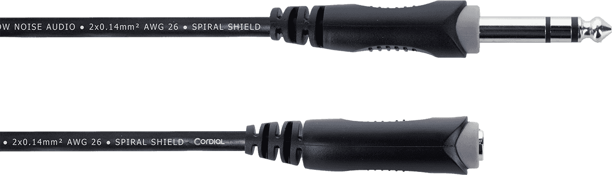STEREO AUDIO CABLE JACK MALE / FEMALE 10 M