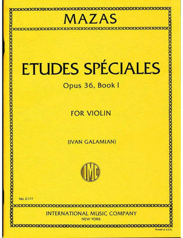 MAZAS JACQUES FEREOL - ETUDES SPECIALES OP.36 VOL.1 (GALAMIAN)