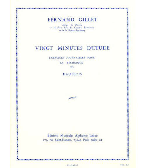 GILLET FERDINAND - 20 MINUTES D'ETUDE - HAUTBOIS