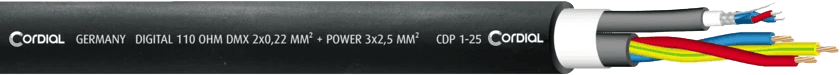 Hybrid XLR 5 Pins + Powercon 2,5 mm True1 - 1.5M