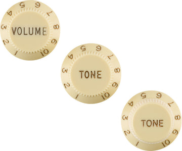 STRATOCASTER KNOBS AGED WHITE (VOLUME TONE TONE) (3) LHED