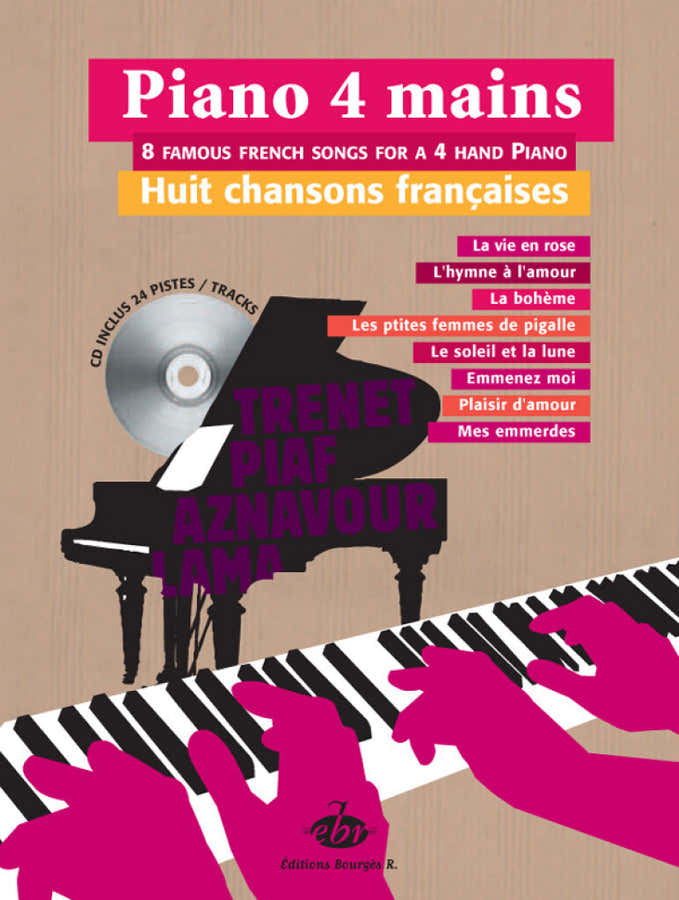 PIANO 4 MAINS - 8 CHANSONS FRANCAISES