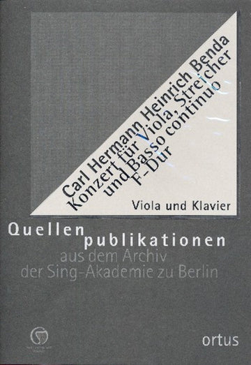 BENDA KARL-HERMANN HEINRICH - KONZERT F-DUR - ALTO & PIANO