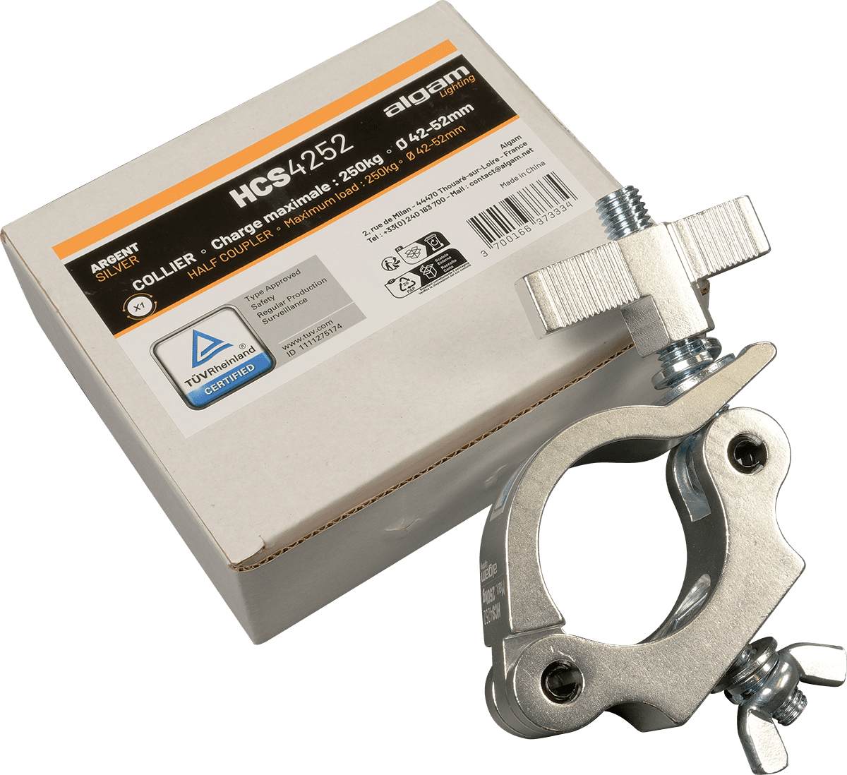 CLAMP 42-52MM 250KG SILVER