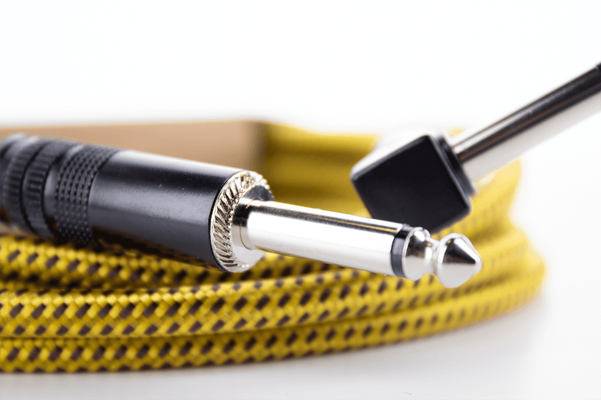 Gitarrenkabel Klinke Gerade /Abgewinkelt 5 M Tweed Gelb