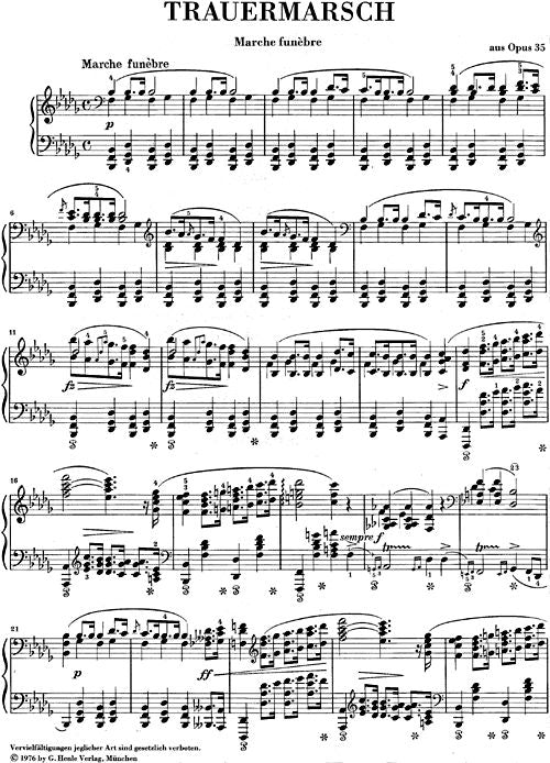 CHOPIN F. - FUNERAL MARCH [MARCHE FUNEBRE] FROM PIANO SONATA OP. 35