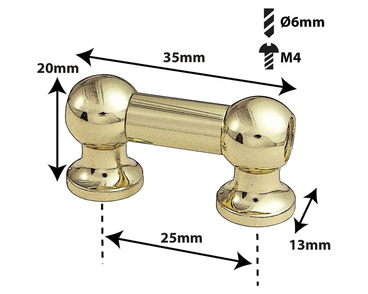 TL12D25-BR Rohrspannböckchen 25mm Goldfarben Doppelseitig (X1)