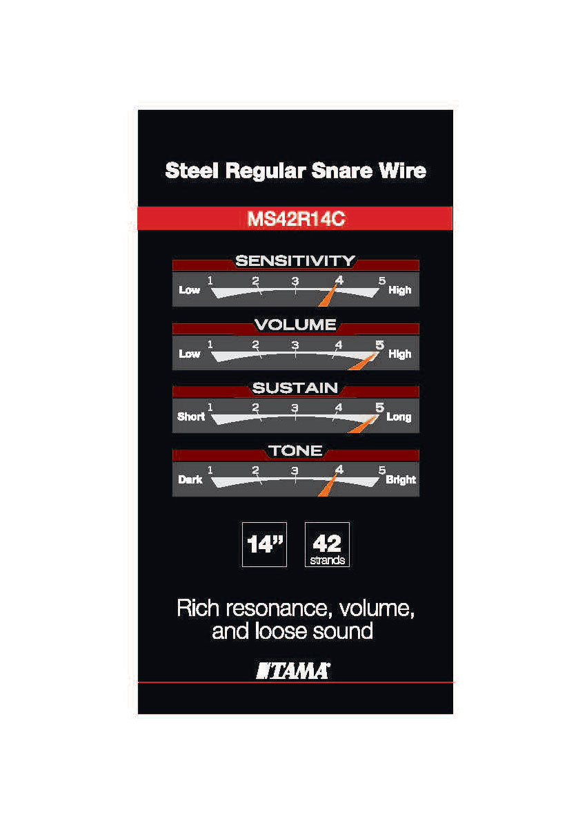 MS42R14C SNAPPY SNARE REGULAR HI-CARBON STEEL 42 BRINS 14