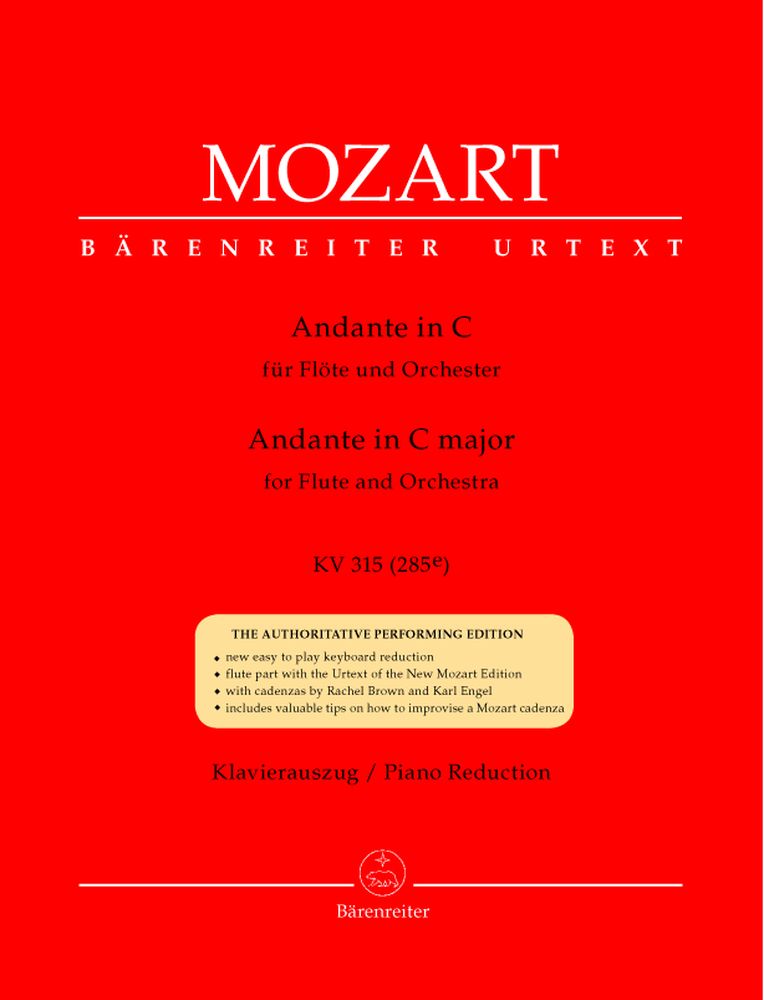 MOZART W.A. - ANDANTE IN C KV 315 (285E) - FLÖTE KLAVIER