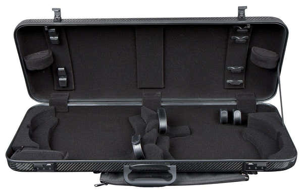 Doppelter Koffer Idea 2.5 Schwarz (Seitlicher Griff) - Violine 4/4