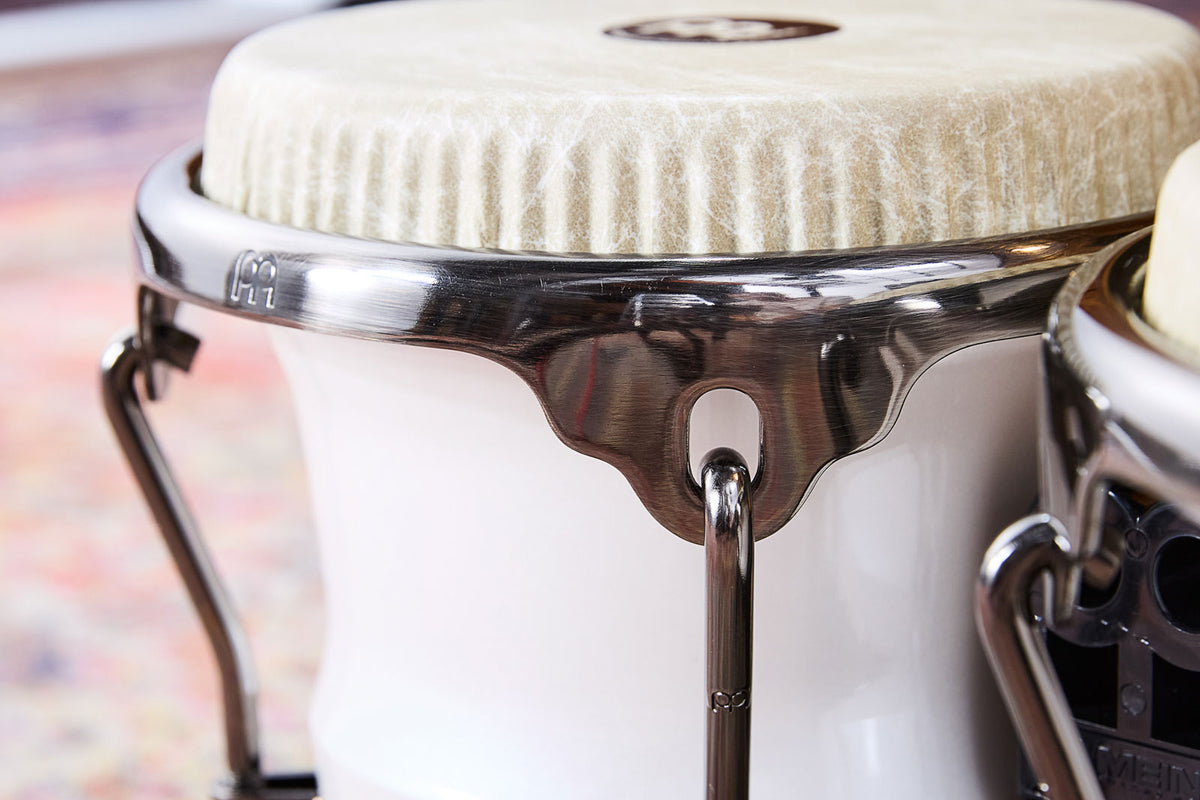 Artist Series Bongo Roberto Serrano REMO® Fiberskyn Heads - 7" & 8 1/2" Pearl White